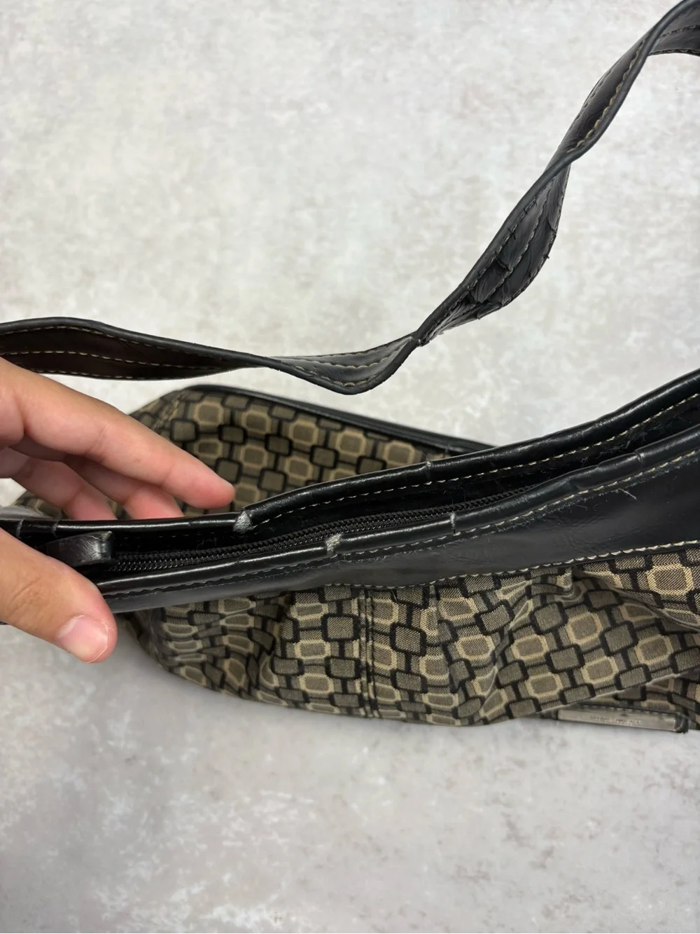 Y2K Nine West Brown & Black Square Baby Bag